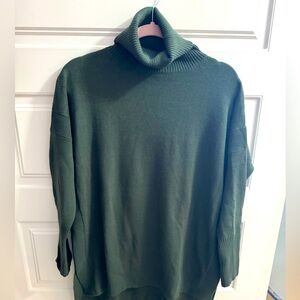 French Connection Green Turtleneck Tunic Sweater